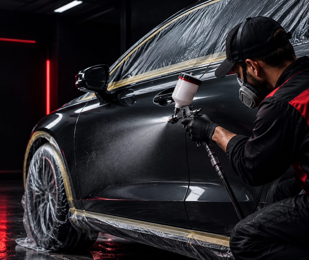 Professional automotive paint job and vehicle refinishing