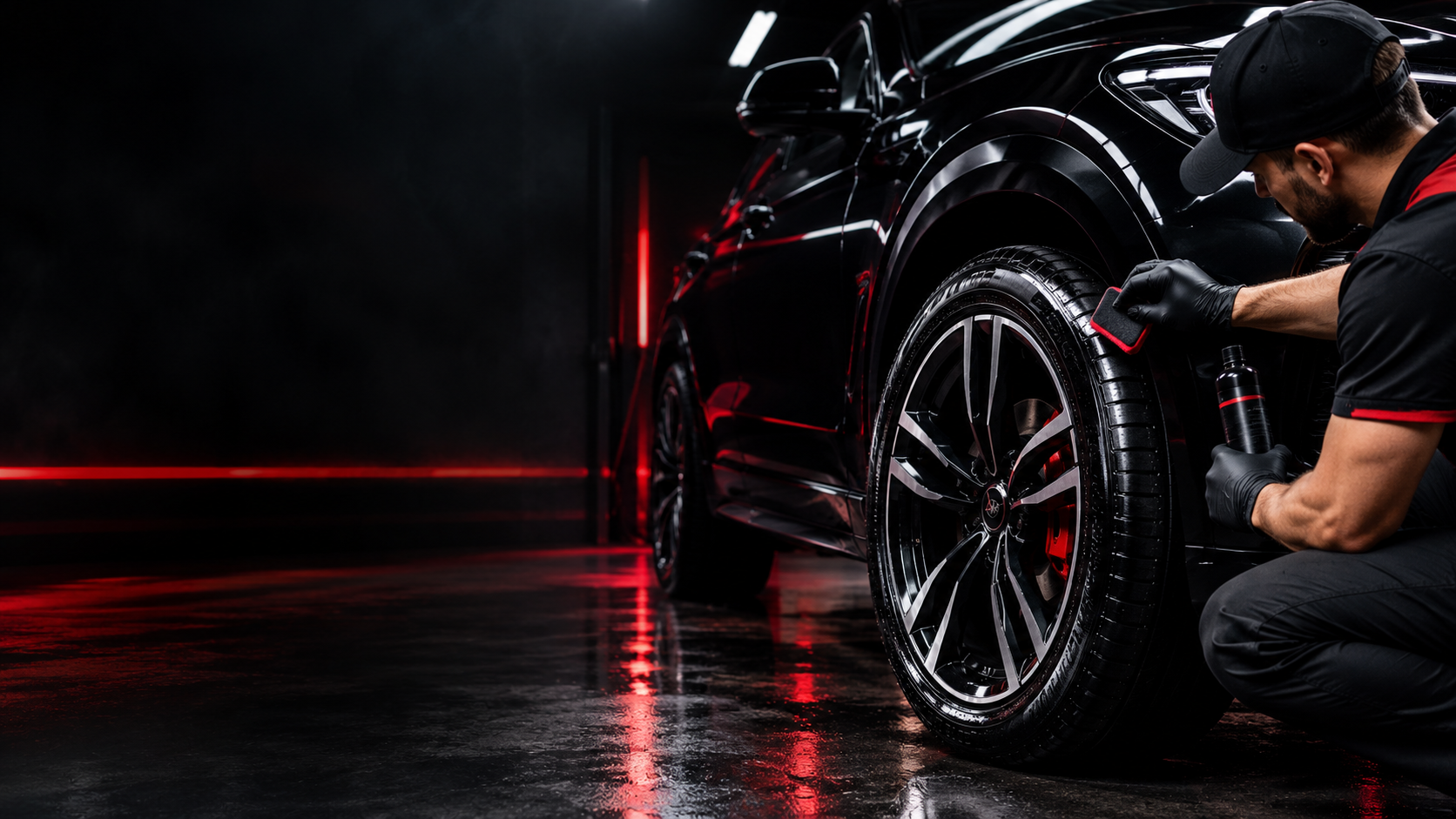 Tyre and alloy wheel coating